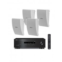 YAMAHA R-S202D (B) Ραδιοενισχυτής με Ηχεία NS-AW 592 White (2 Ζεύγη) Summer Bundle 1